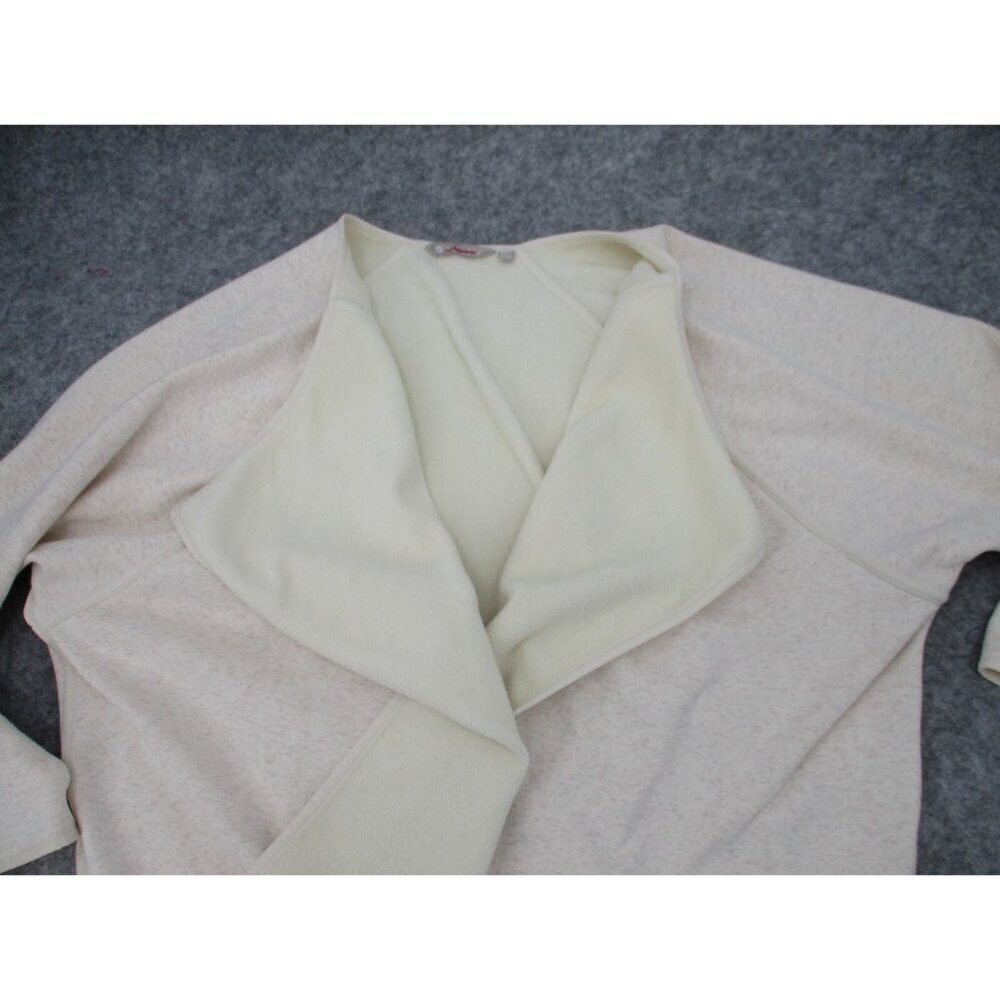 Athleta Womens Sweater XL Oversized Fleece Lined Oatmeal Heather Cardigan Knit - Picture 15 of 16